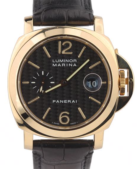 Panerai Luminor marina PAM00140, 18K Yellow Gold, Marina, 